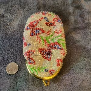 Vintage Plastic Bead Change Purse/Glasses holder